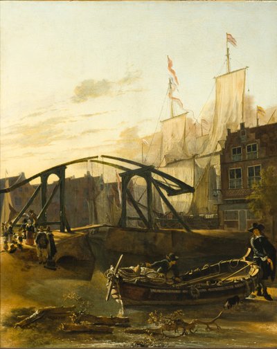 View of a Harbour in Schiedam by Adam Pynacker